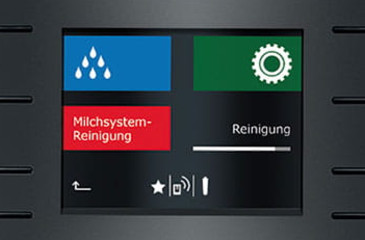 Jura E8's screen makes maintenance easy